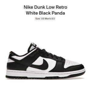 SIZE 8.5 - Nike Dunk Low Retro White Black Panda - DD1391-100 - AUTHENTIC NEW!